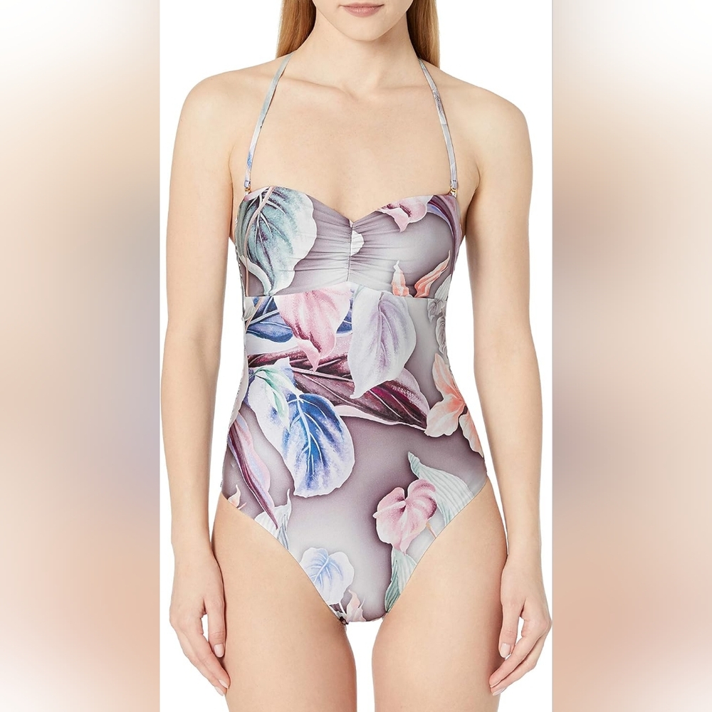 BCBGMAXAZRIA Women's Sweetheart Neckline Bandeau Mio One Piece Swimsuit Sz 8